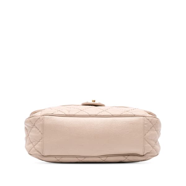 Pre-owned Chanel Medium Quilted Caviar Coco Pleats Messenger Flap Brown