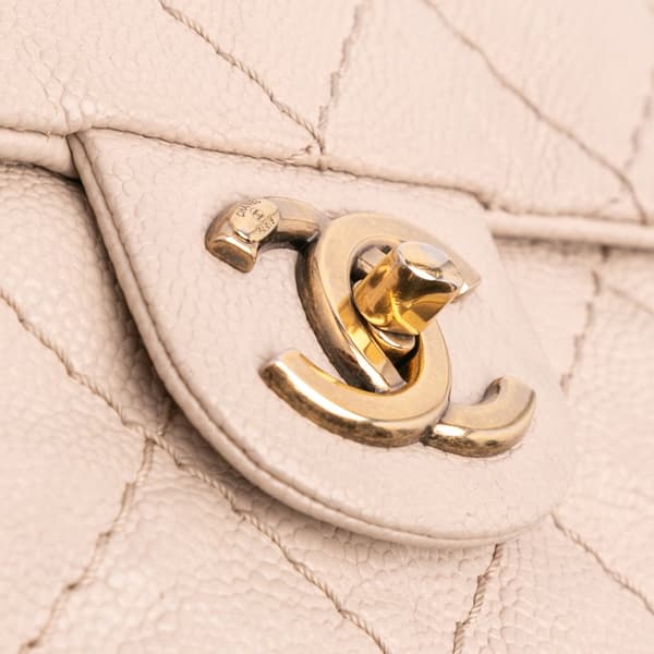 Pre-owned Chanel Medium Quilted Caviar Coco Pleats Messenger Flap Brown