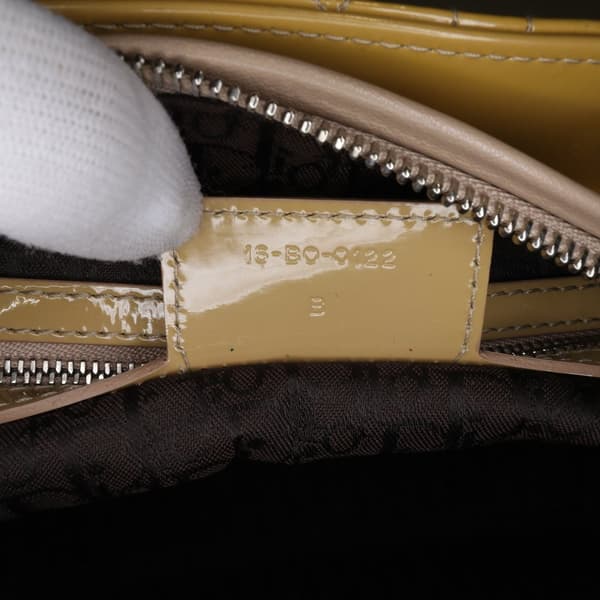 Pre-owned Dior Medium Patent Cannage Lady Dior Yellow