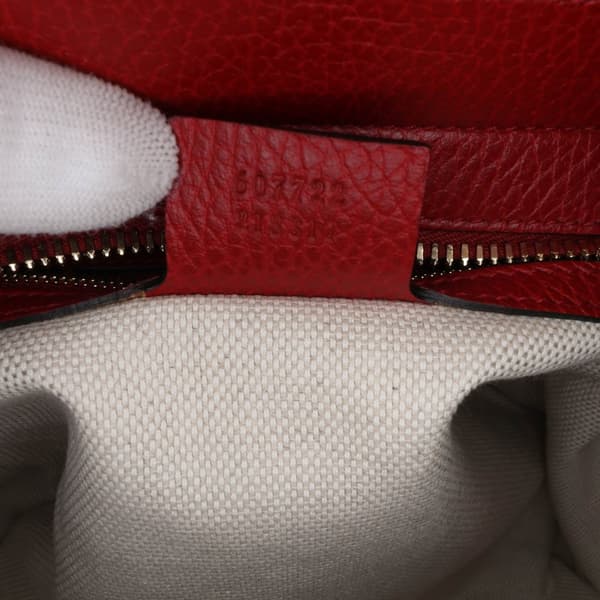 Pre-owned Gucci Medium Dollar Calf Soho Top Handle Convertible Tote Red
