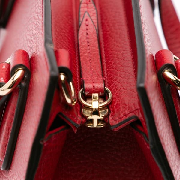 Pre-owned Gucci Medium Dollar Calf Soho Top Handle Convertible Tote Red