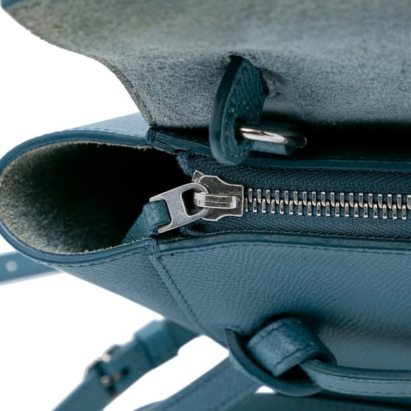 Pre-owned Celine Nano Grained Calfskin Belt Bag Blue