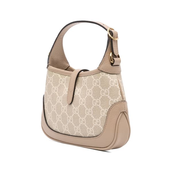 Pre-owned Gucci Mini GG Supreme Jackie 1961 Satchel Brown