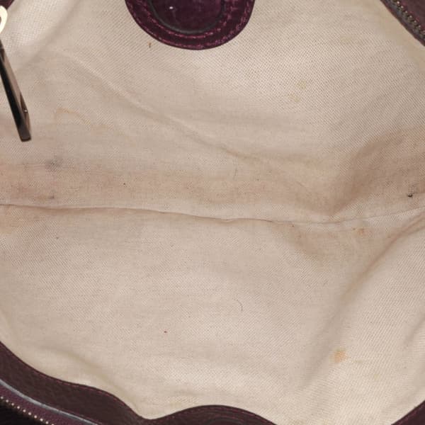 Pre-owned Gucci Medium Calfskin Bamboo Shopper Satchel Purple