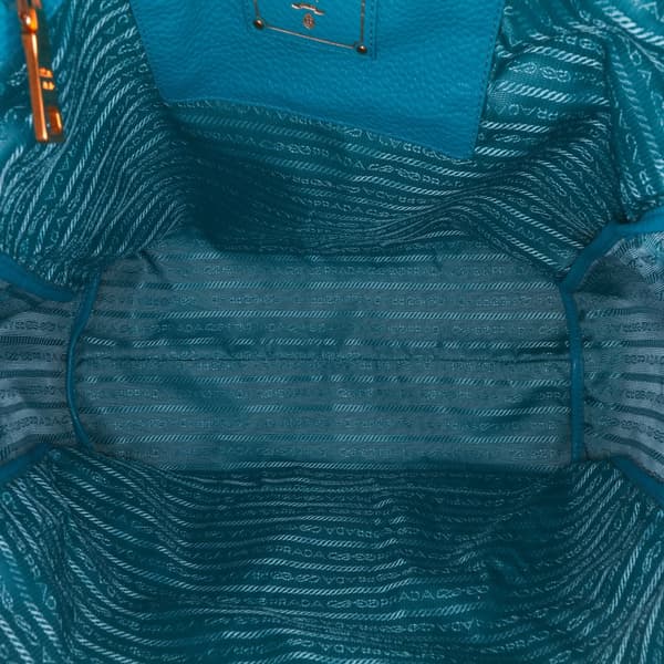 Pre-owned Prada Vitello Daino Open Convertible Tote Blue