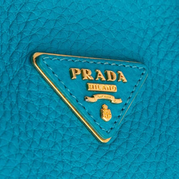 Pre-owned Prada Vitello Daino Open Convertible Tote Blue