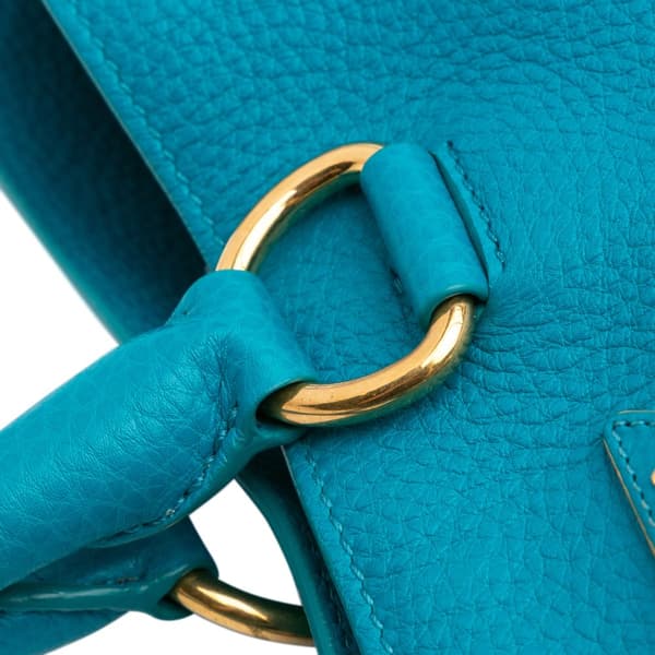 Pre-owned Prada Vitello Daino Open Convertible Tote Blue
