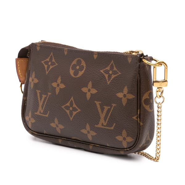 Pre-owned Louis Vuitton Monogram Mini Pochette Accessoires Brown