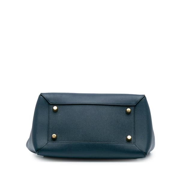 Pre-owned Celine Mini Grained Calfskin Belt Satchel Blue