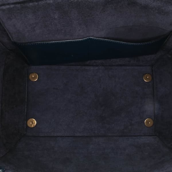 Pre-owned Celine Mini Grained Calfskin Belt Satchel Blue