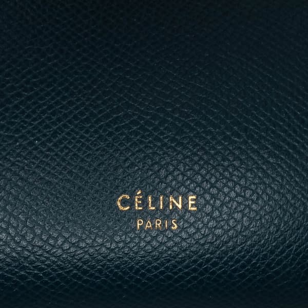 Pre-owned Celine Mini Grained Calfskin Belt Satchel Blue