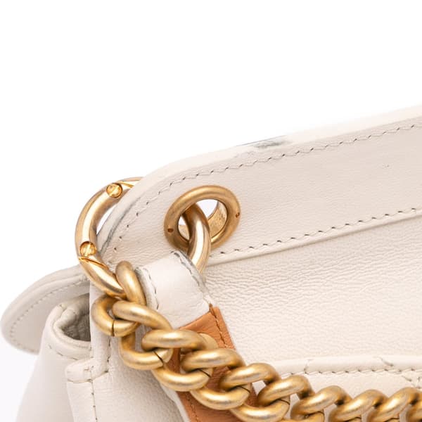 Pre-owned Chanel Quilted Lambskin Curved Flap White