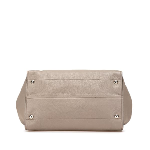 Pre-owned Prada Vitello Daino Open Convertible Tote Gray