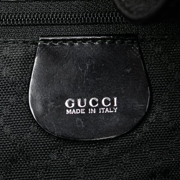 Pre-owned Gucci Nylon Bamboo Satchel Black