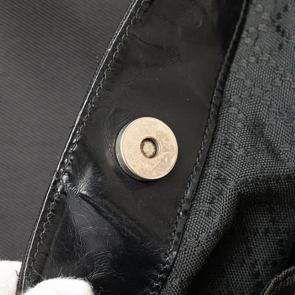 Pre-owned Gucci Nylon Bamboo Satchel Black
