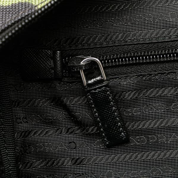 Pre-owned Prada Canvas Camouflage Cordura Satchel Green