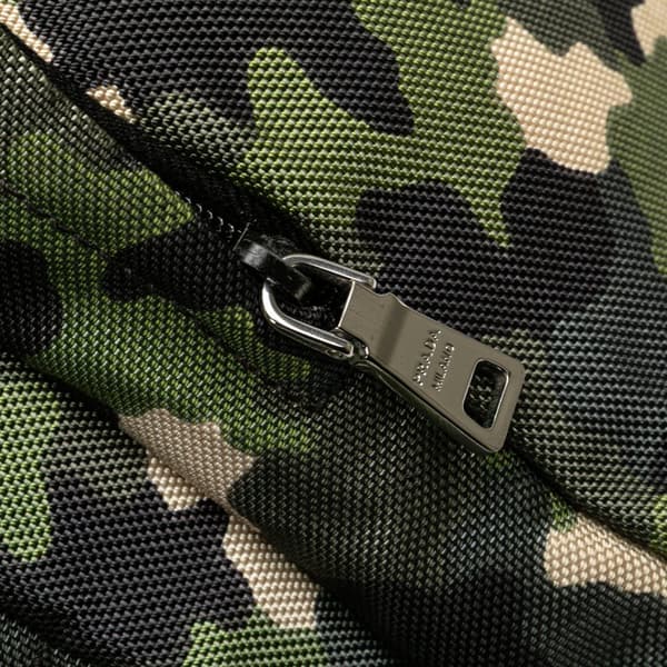 Pre-owned Prada Canvas Camouflage Cordura Satchel Green