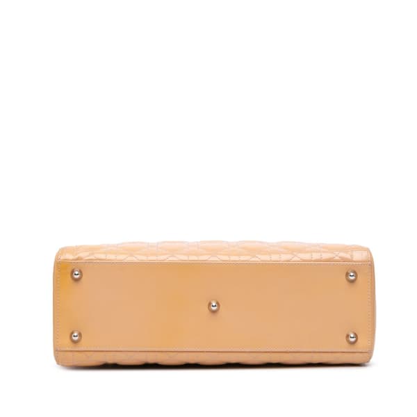 Pre-owned Dior Large Patent Cannage Lady Dior Brown