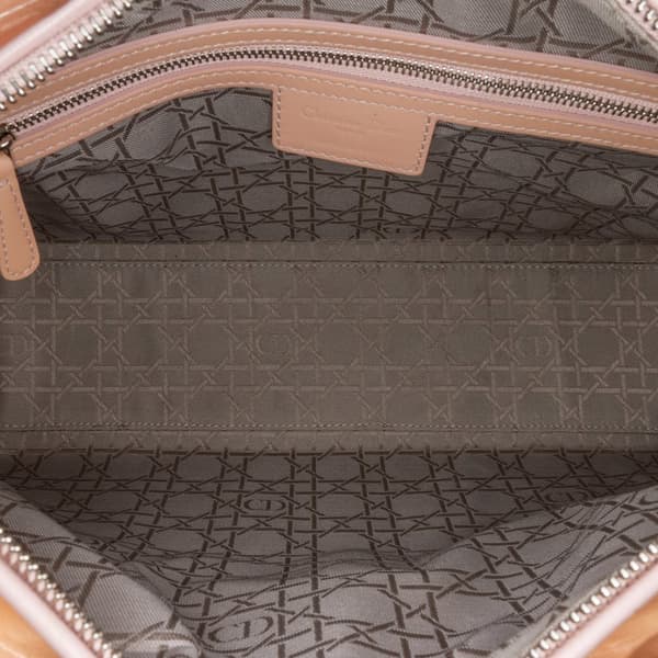 Pre-owned Dior Large Patent Cannage Lady Dior Brown