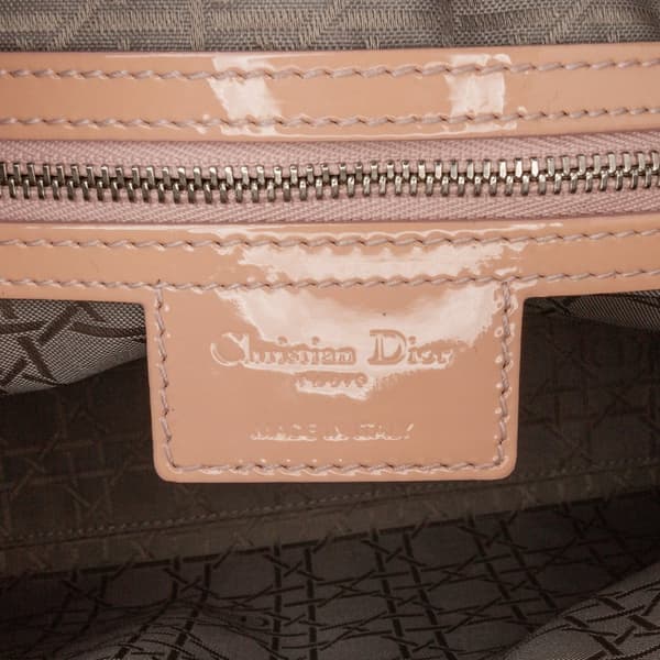 Pre-owned Dior Large Patent Cannage Lady Dior Brown