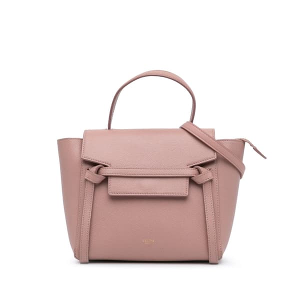 Pre-owned Celine Nano Grained Calfskin Belt Bag Pink