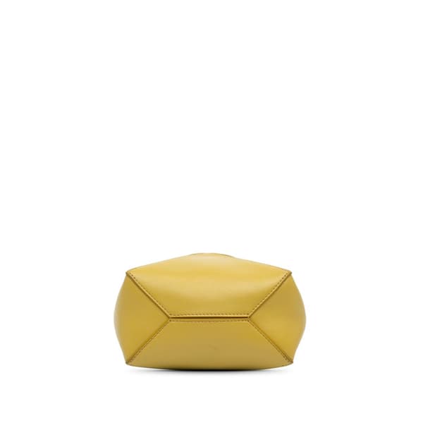 Pre-owned LOEWE Mini Calfskin Puzzle Fold Tote Yellow