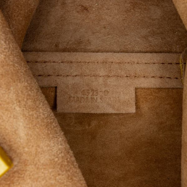 Pre-owned LOEWE Mini Calfskin Puzzle Fold Tote Yellow
