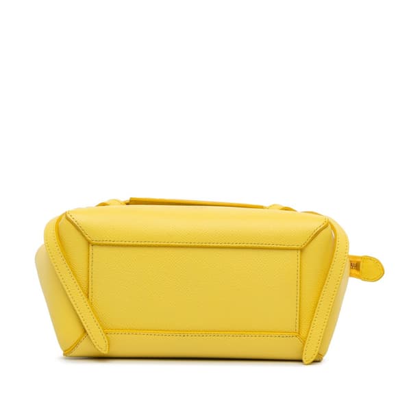 Pre-owned Celine Nano Grained Calfskin Belt Bag Yellow