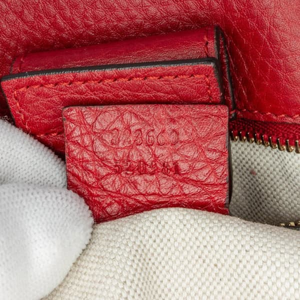 Pre-owned Gucci Medium Calfskin Bamboo Shopper Satchel Red