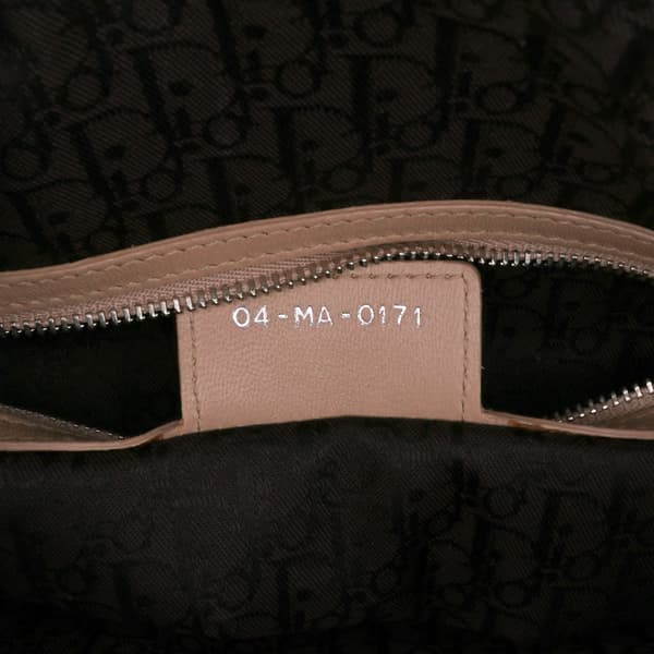 Pre-owned Dior Large Lambskin Cannage Lady Dior Brown