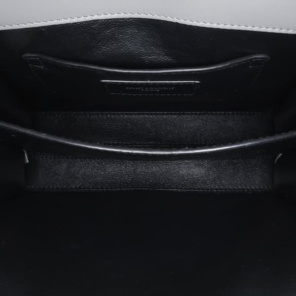 Pre-owned Saint Laurent Mini Leather Cassandra Top Handle Bag Gray