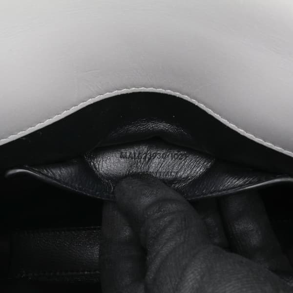 Pre-owned Saint Laurent Mini Leather Cassandra Top Handle Bag Gray
