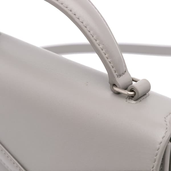Pre-owned Saint Laurent Mini Leather Cassandra Top Handle Bag Gray