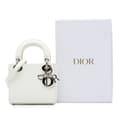 Miniatyrbilde 10 av 10: Pre-owned Dior Mini Patent Microcannage Lady Dior White