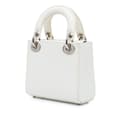 Miniatyrbilde 2 av 10: Pre-owned Dior Mini Patent Microcannage Lady Dior White