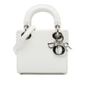 Miniatyrbilde 1 av 10: Pre-owned Dior Mini Patent Microcannage Lady Dior White