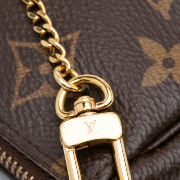 Pre-owned Louis Vuitton Monogram Mini Pochette Accessoires Brown