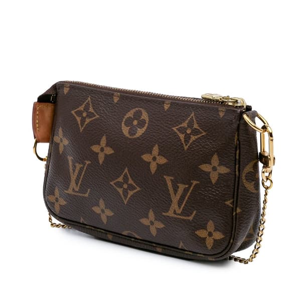 Pre-owned Louis Vuitton Monogram Mini Pochette Accessoires Brown