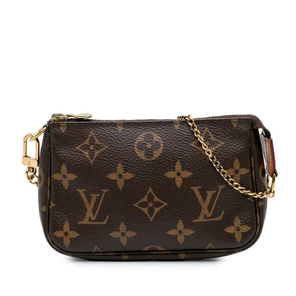 Pre-owned Louis Vuitton Monogram Mini Pochette Accessoires Brown