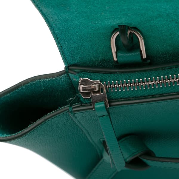 Pre-owned Celine Mini Grained Calfskin Belt Bag Green
