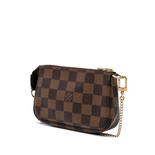 Pre-owned Louis Vuitton Damier Ebene Mini Pochette Accessoires Brown