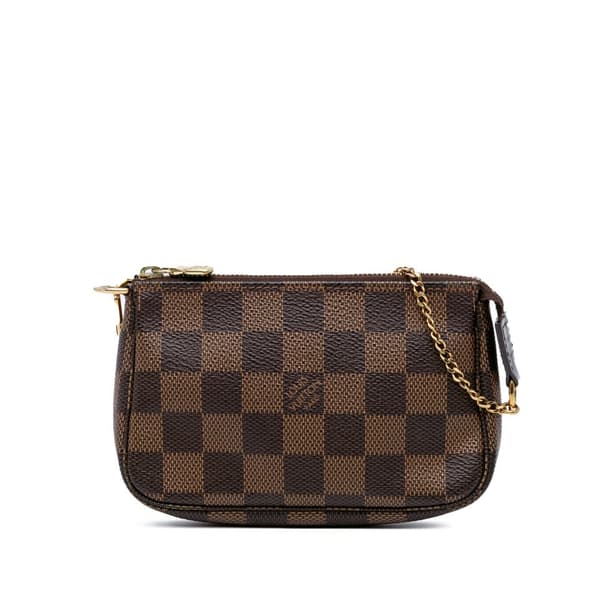 Pre-owned Louis Vuitton Damier Ebene Mini Pochette Accessoires Brown