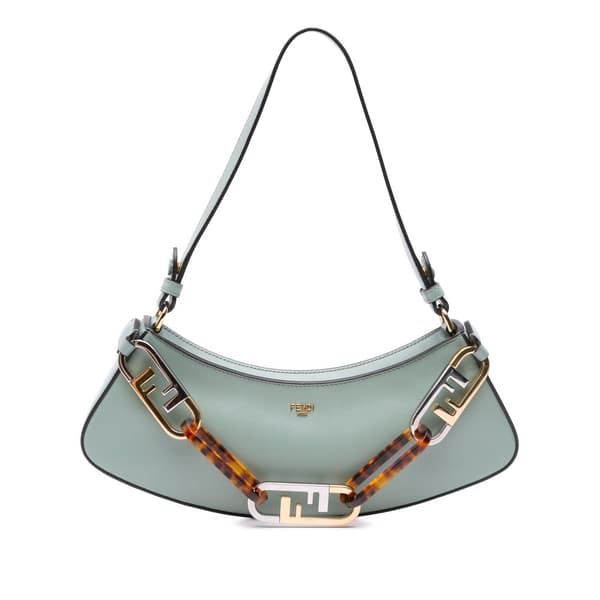 Pre-owned Fendi Leather O'lock Swing Satchel Green