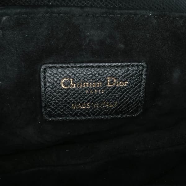 Pre-owned Dior Mini Grained Calfskin Saddle Black