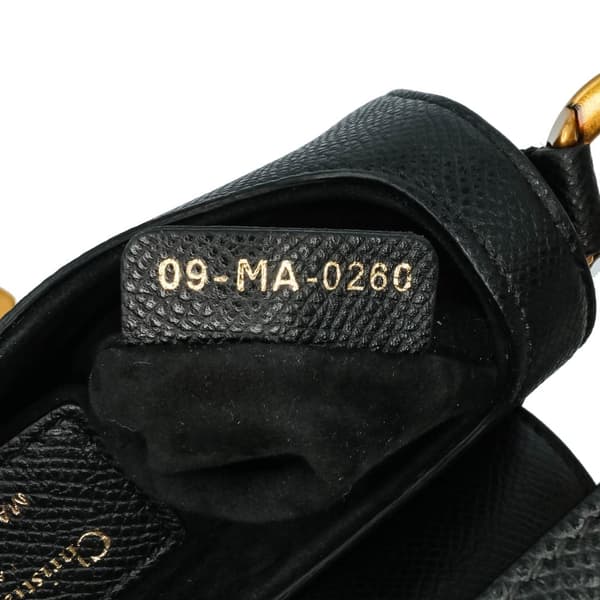 Pre-owned Dior Mini Grained Calfskin Saddle Black