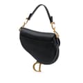 Miniatyrbilde 2 av 10: Pre-owned Dior Mini Grained Calfskin Saddle Black