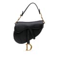 Miniatyrbilde 1 av 10: Pre-owned Dior Mini Grained Calfskin Saddle Black