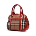 Miniatyrbild 2 av 10: Pre-owned Burberry House Check Canvas Bridle Orchard Satchel Brown