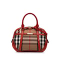 Miniatyrbild 1 av 10: Pre-owned Burberry House Check Canvas Bridle Orchard Satchel Brown
