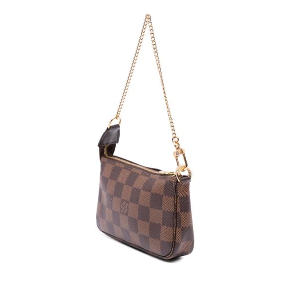 Pre-owned Louis Vuitton Damier Ebene Mini Pochette Accessoires Brown
